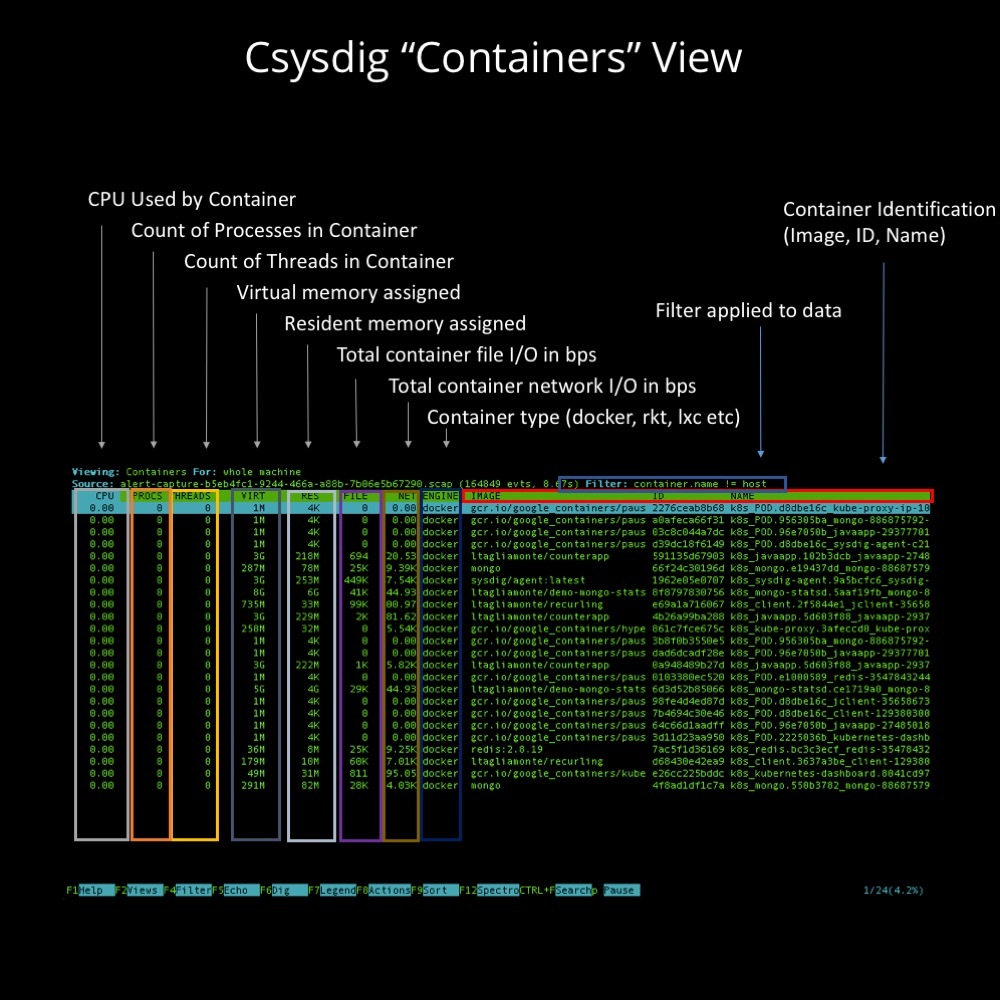 Csysdig Containers View
