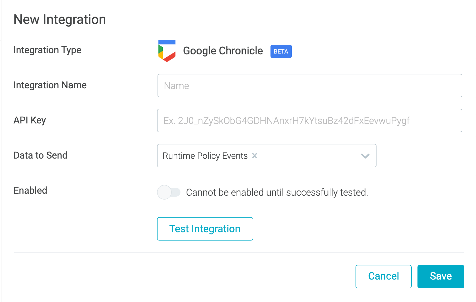Sysdig event forwarding to Google Cloud's Chronicle