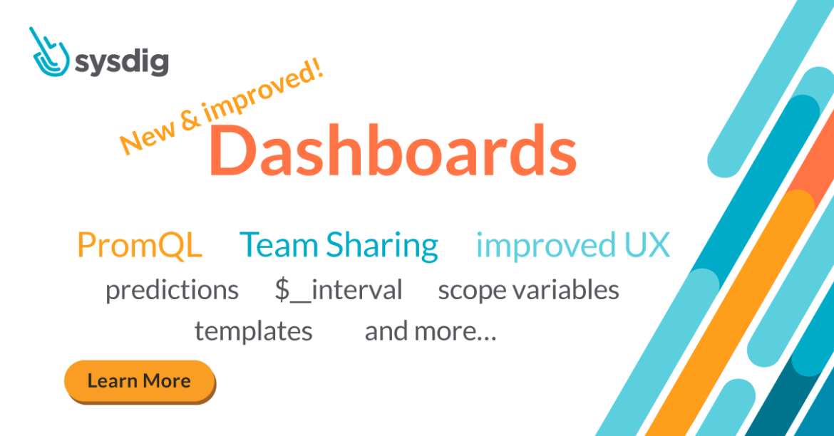 Dashboard improvements banner from Sysdig