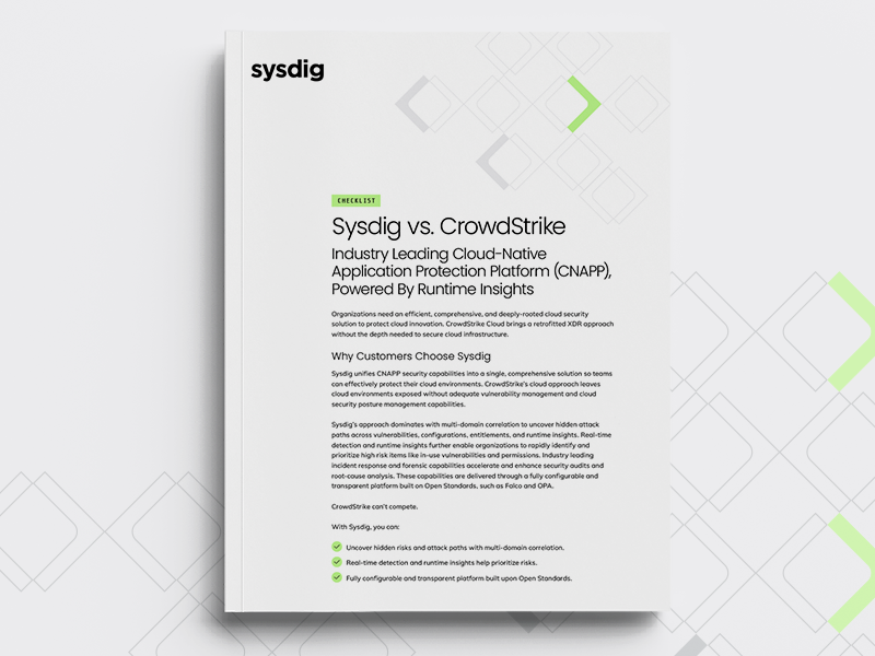 Checklist: Sysdig vs CrowdStrike
