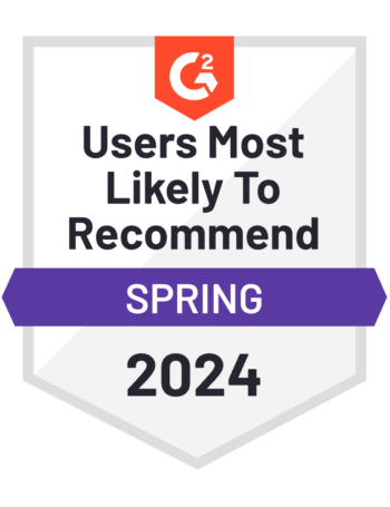 G2 Spring 2024 Most Likely to Recommend