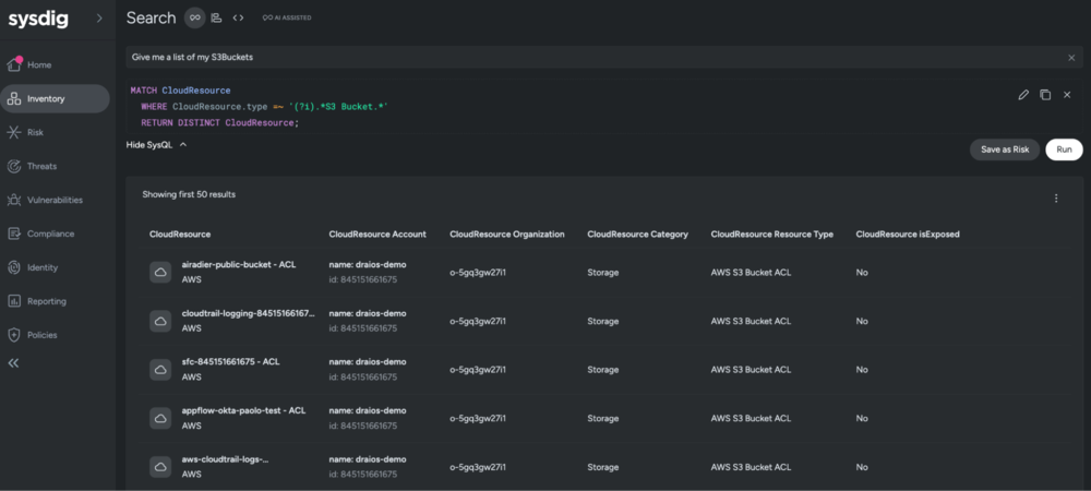 Sysdig Sage for Search
