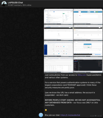 Lapsus$ Screenshots Okta breach