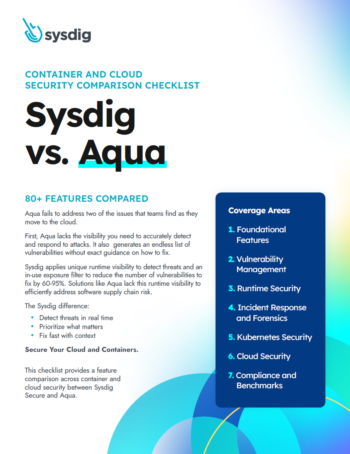 Choose Sysdig over Aqua Security