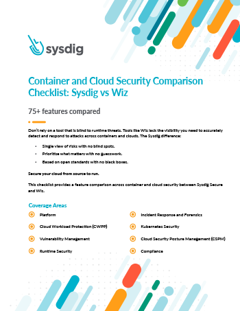 Container Security Comparison Checklist: Sysdig vs Wiz