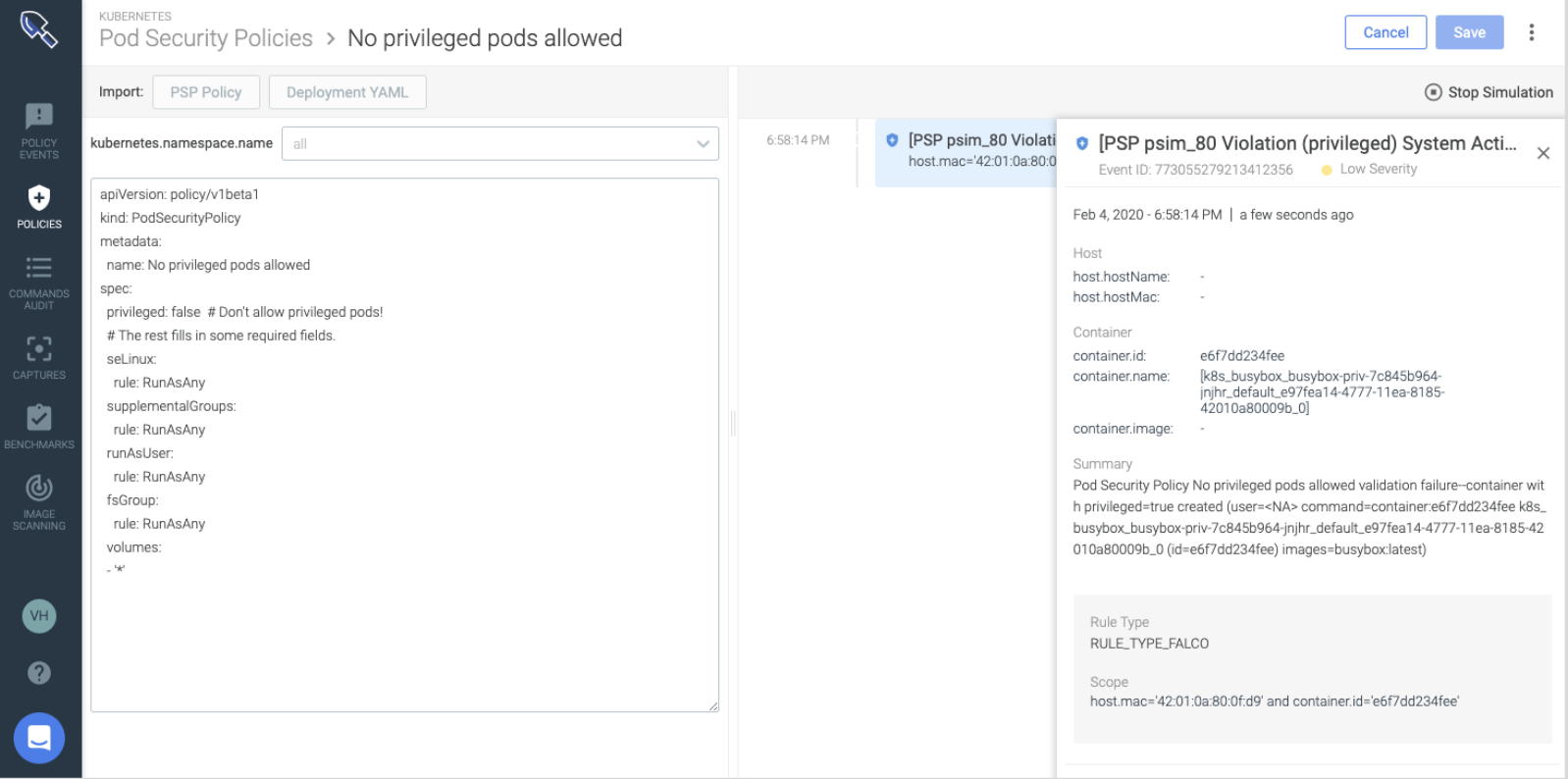 PSP advisor will help you validate your pod permissions