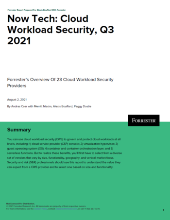 Forrester - Now Tech: Cloud Workload Security, Q3 2021